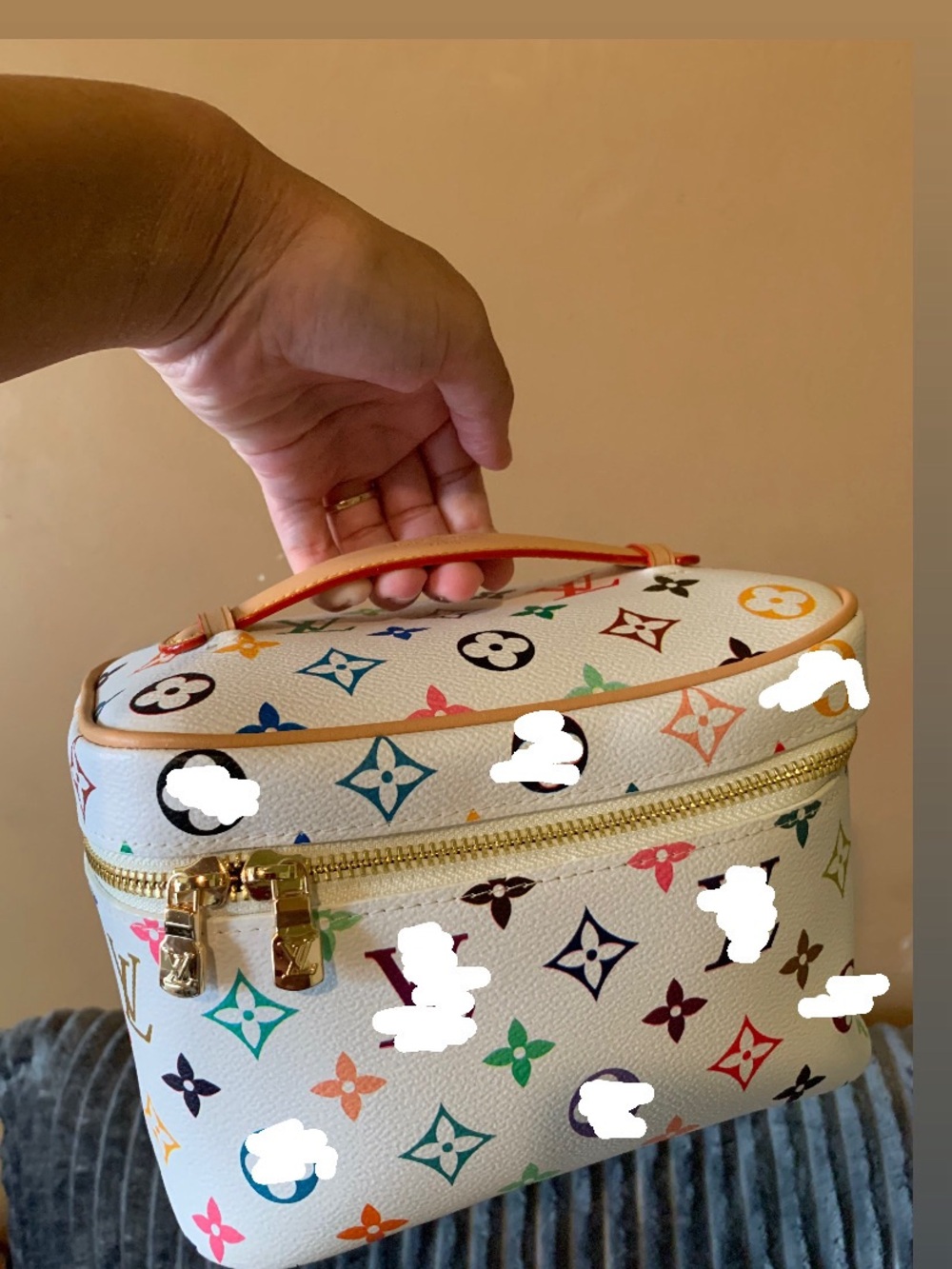 White Multicolor Monogram Vanity Case